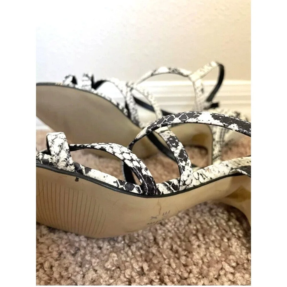 Alex Marie (Dillard's) Women's Animal Print Sandals Striped Heel Sandals Size 9M
